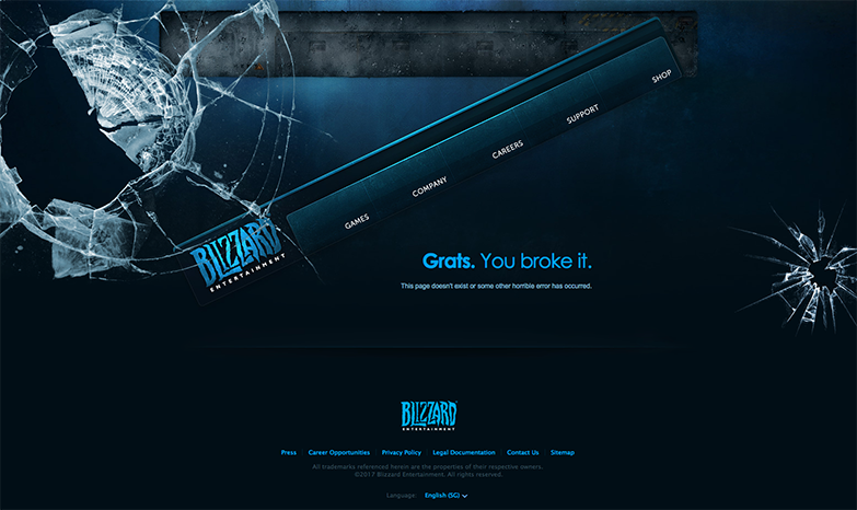 blizzard - сторінка 404