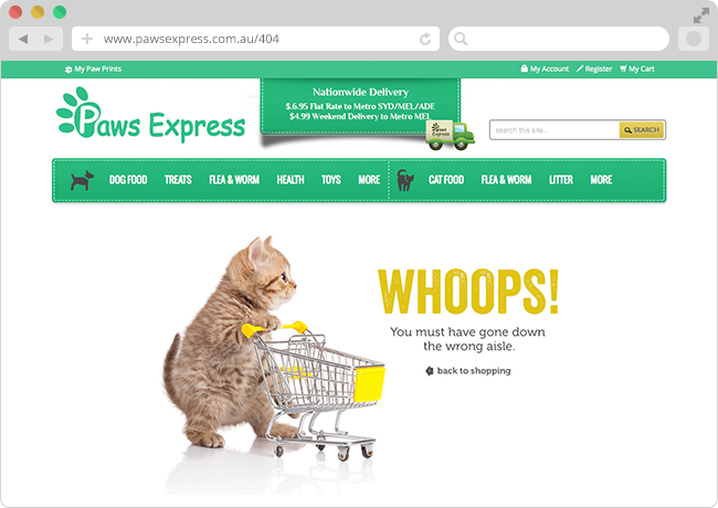 paws express - сторінка 404