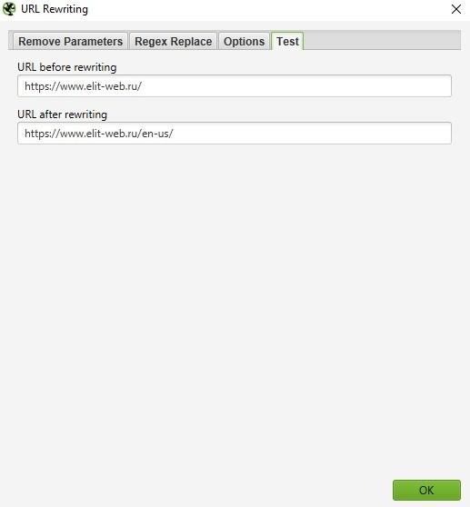 проверить их на вкладке test, введя тестовый url в поле before rewriting