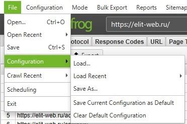 screaming frog теперь позволяет вам сохранить настройки конфигурации